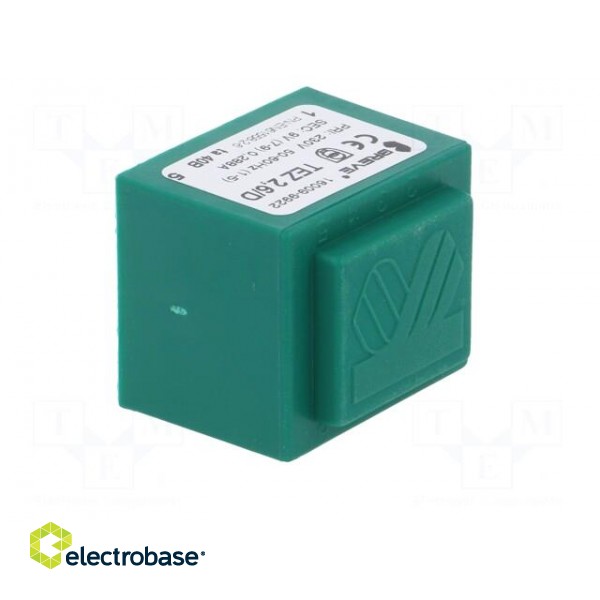 Transformer: encapsulated | 2.6VA | 230VAC | 9V | 289mA | PCB | IP00 | TEZ paveikslėlis 2