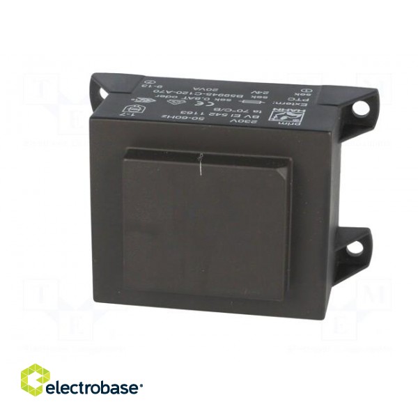 Transformer: encapsulated | 20VA | 230VAC | 24V | 834mA | Mounting: PCB image 3