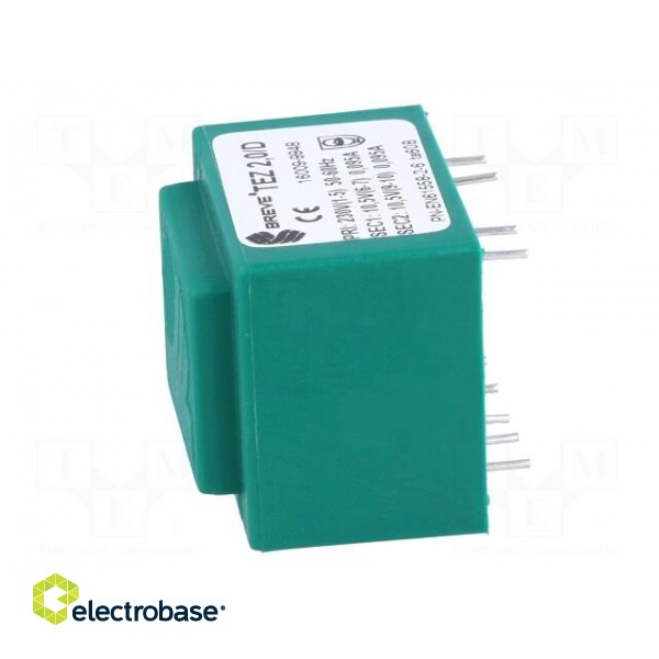 Transformer: encapsulated | 2VA | 230VAC | 10.5V | 10.5V | 95.2mA | PCB image 3