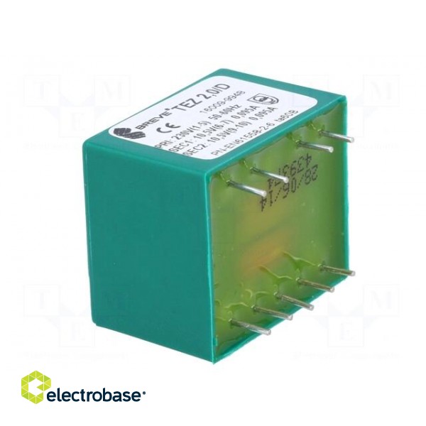 Transformer: encapsulated | 2VA | 230VAC | 10.5V | 10.5V | 95.2mA | PCB image 4