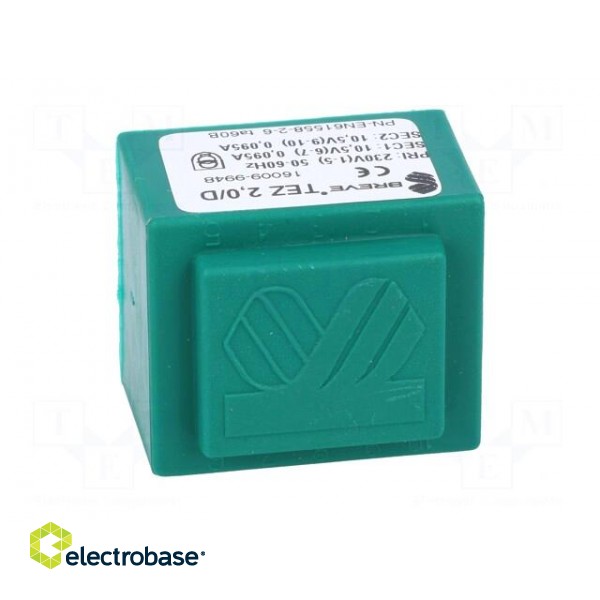 Transformer: encapsulated | 2VA | 230VAC | 10.5V | 10.5V | 95.2mA | PCB image 9