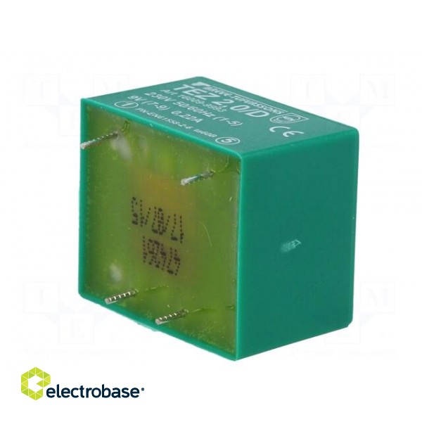 Transformer: encapsulated | 2VA | 230VAC | 9V | 222.2mA | PCB | IP00 | TEZ paveikslėlis 8