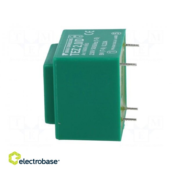 Transformer: encapsulated | 2VA | 230VAC | 9V | 222.2mA | PCB | IP00 | TEZ image 5