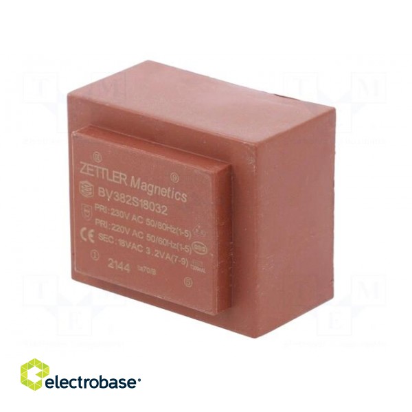 Transformer: encapsulated | 3.2VA | 230VAC | 18V | 178mA | PCB image 4