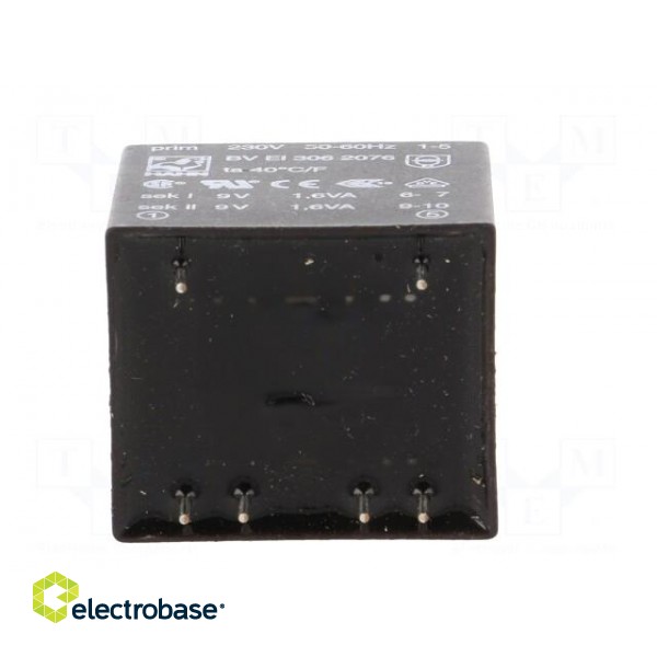 Transformer: encapsulated | 3.2VA | 230VAC | 9V | 9V | 178mA | 178mA | PCB image 7