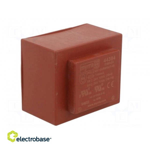 Transformer: encapsulated | 30VA | 230VAC | 24V | 24V | 625mA | 625mA | PCB image 2