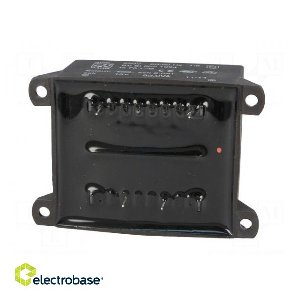 Transformer: encapsulated | 33VA | 230VAC | 15V | 2200mA | Mounting: PCB image 7