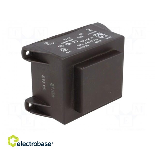 Transformer: encapsulated | 33VA | 230VAC | 9V | 3667mA | Mounting: PCB paveikslėlis 2