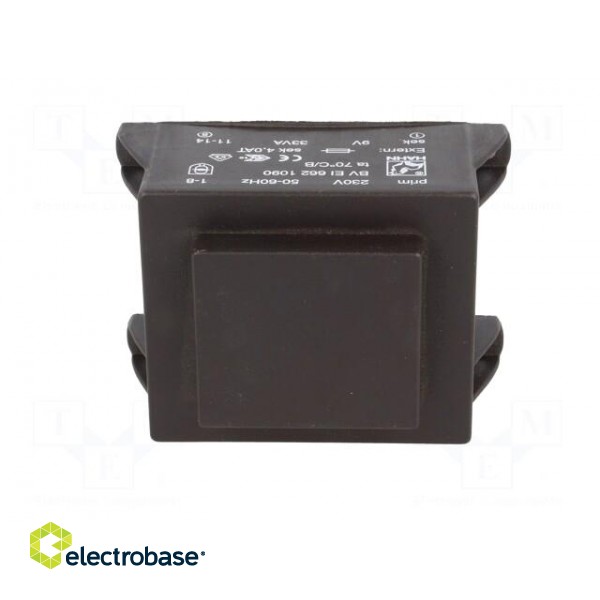 Transformer: encapsulated | 33VA | 230VAC | 9V | 3667mA | Mounting: PCB paveikslėlis 3