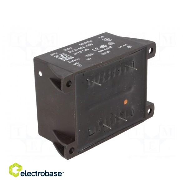 Transformer: encapsulated | 33VA | 230VAC | 9V | 3667mA | Mounting: PCB paveikslėlis 6