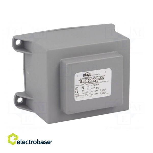 Transformer: encapsulated | 35VA | 230VAC | 12V | 12V | 1.45A | 1.45A image 2