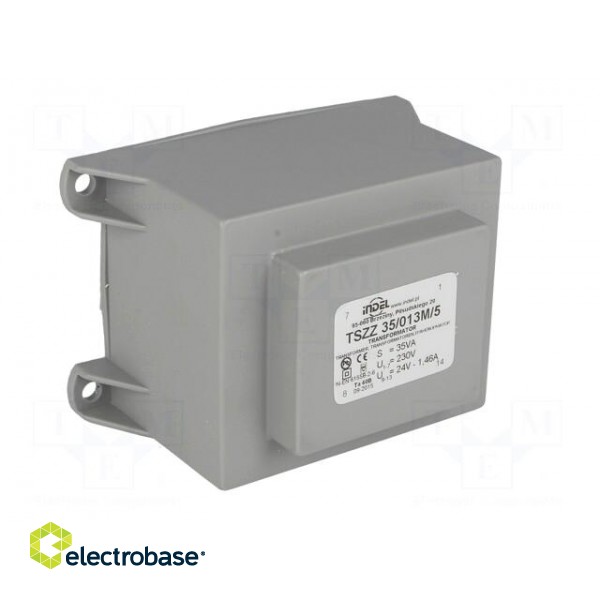 Transformer: encapsulated | 35VA | 230VAC | 24V | 1.45A | Mounting: PCB image 2