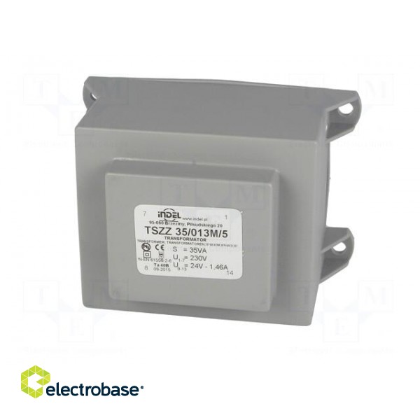 Transformer: encapsulated | 35VA | 230VAC | 24V | 1.45A | Mounting: PCB image 3