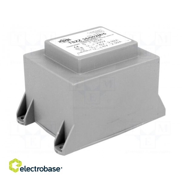 Transformer: encapsulated | 35VA | 230VAC | 6V | 6V | 2.91A | 2.91A | IP00 image 1