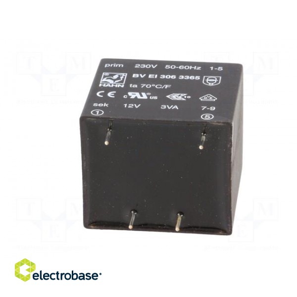 Transformer: encapsulated | 3VA | 230VAC | 12V | 250mA | PCB | BVEI image 7