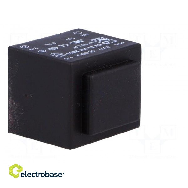 Transformer: encapsulated | 3VA | 230VAC | 15V | 200mA | Mounting: PCB image 8