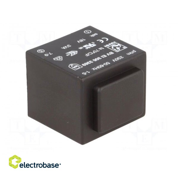 Transformer: encapsulated | 3VA | 230VAC | 18V | 167mA | Mounting: PCB image 2