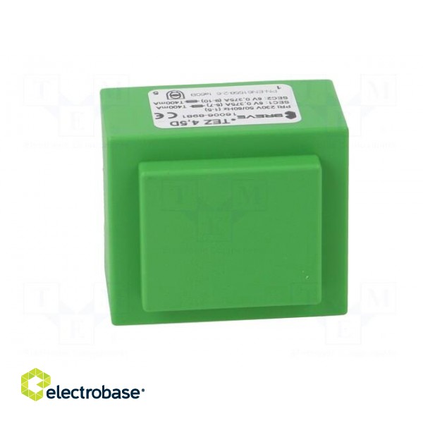 Transformer: encapsulated | 4.5VA | 230VAC | 6V | 6V | 375mA | 375mA | PCB image 3