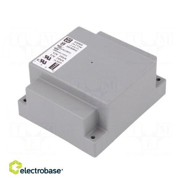 Transformer: encapsulated | 40VA | 115/230VAC | 12V | 12V | 1667mA paveikslėlis 1