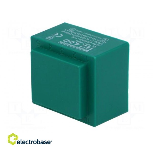 Transformer: encapsulated | 4VA | 230VAC | 12V | 12V | 166.6mA | 166.6mA image 2