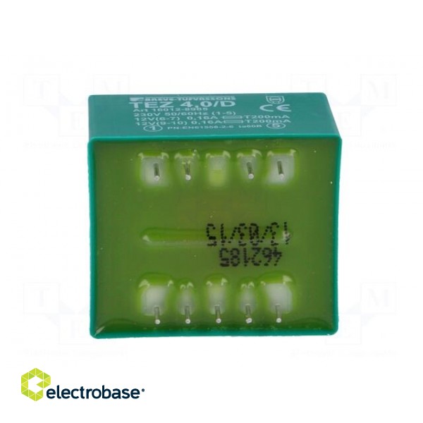 Transformer: encapsulated | 4VA | 230VAC | 12V | 12V | 166.6mA | 166.6mA image 5