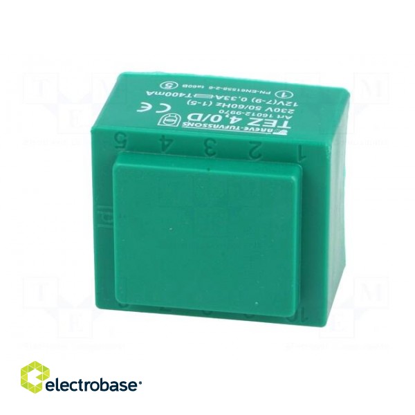 Transformer: encapsulated | 4VA | 230VAC | 12V | 333.3mA | Mounting: PCB image 3