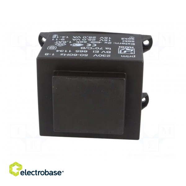 Transformer: encapsulated | 50VA | 230VAC | 15V | 15V | 1667mA | 1667mA image 3