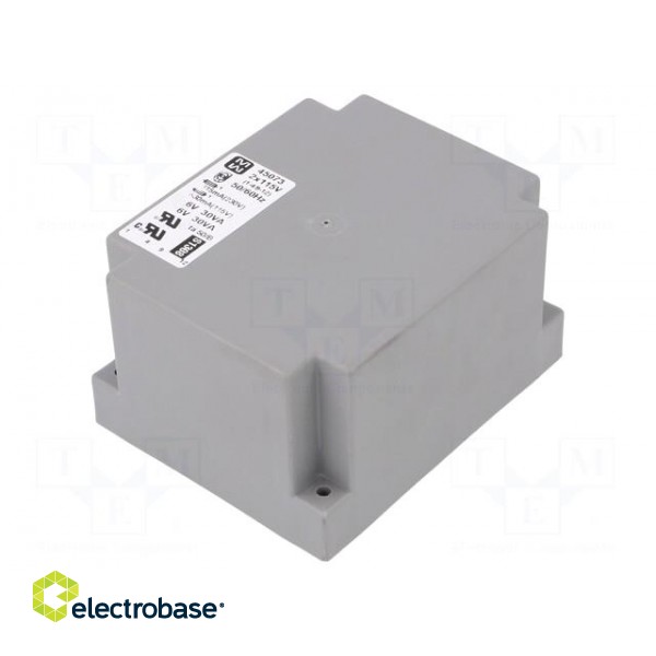 Transformer: encapsulated | 60VA | 115/230VAC | 6V | 6V | 5A | 5A paveikslėlis 1