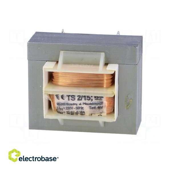 Transformer: mains | 2VA | 230VAC | 10.1V | 0.18A | Mounting: screw type paveikslėlis 3