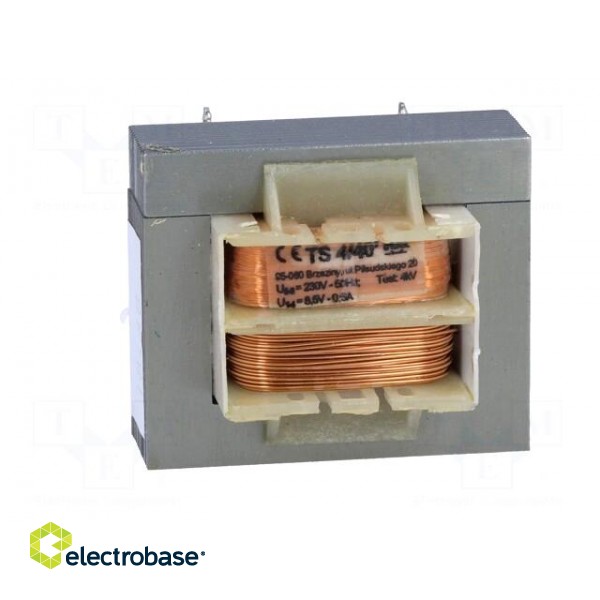 Transformer: mains | 4VA | 230VAC | 8.5V | 0.5A | Mounting: screw type фото 2