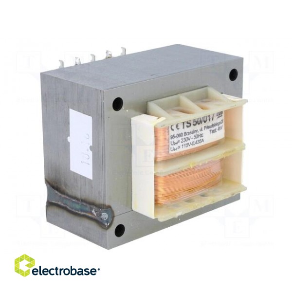 Transformer: mains | 50VA | 230VAC | 115V | 420mA | screw type | IP00 image 2