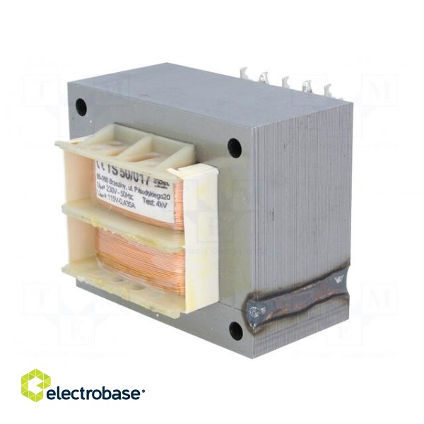 Transformer: mains | 50VA | 230VAC | 115V | 0.42A | Mounting: screw type фото 4