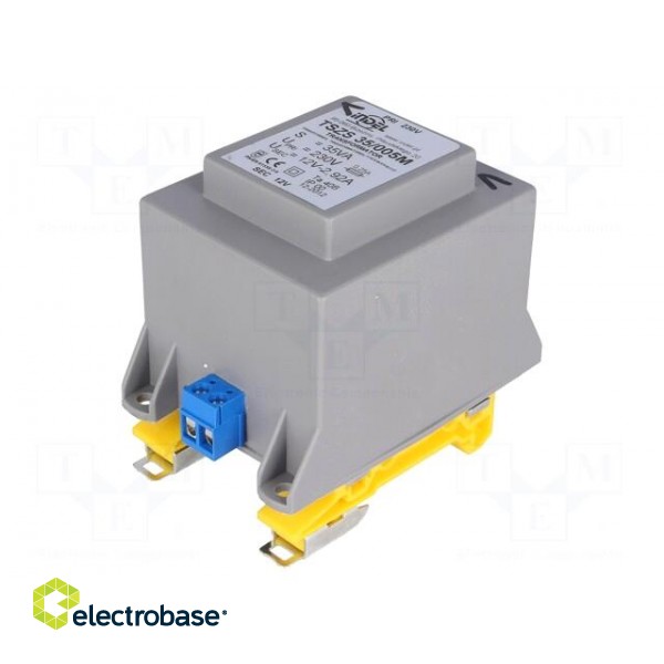 Transformer: encapsulated | 35VA | 230VAC | 12V | 2.92A | Mounting: DIN image 1