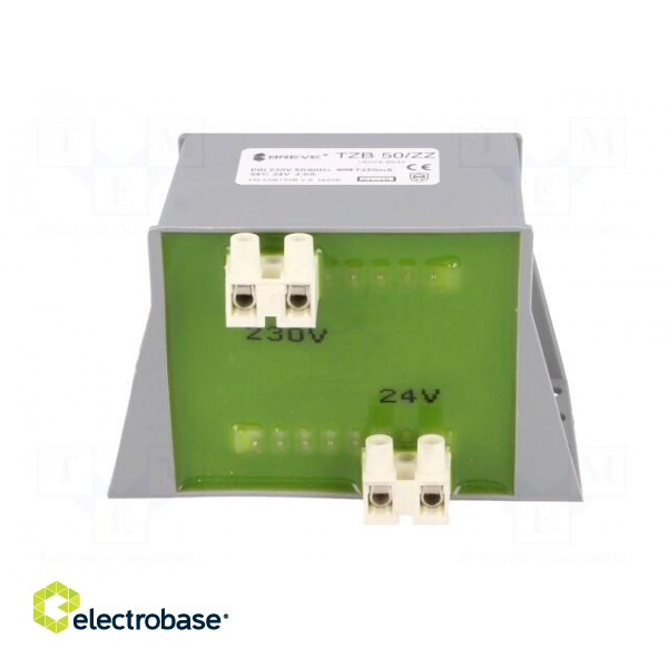 Transformer: encapsulated | 50VA | 230VAC | 24V | screw type | IP00 image 7