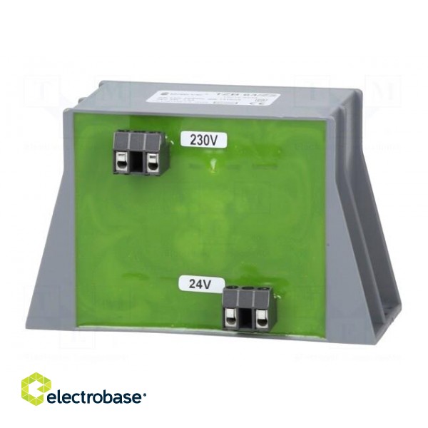 Transformer: encapsulated | 63VA | 230VAC | 24V | screw type | IP00 image 7