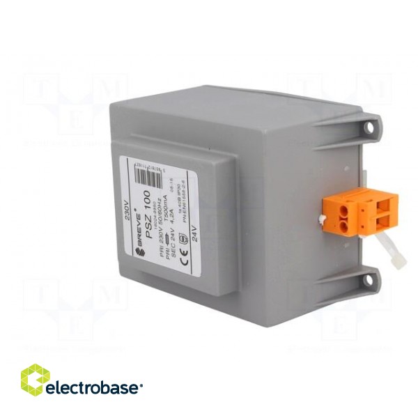 Transformer: mains | 100VA | 230VAC | 24V | Leads: terminal block | IP30 image 4