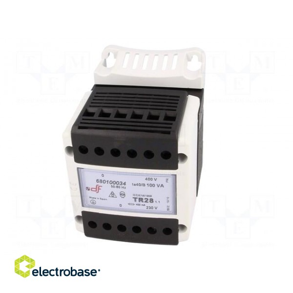 Transformer: safety | 100VA | 400VAC | 230V | Mounting: DIN image 2