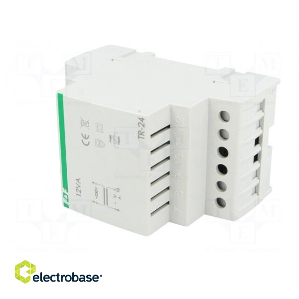 Transformer: mains | 12VA | 230VAC | 24V | 0.5A | Mounting: DIN | 310g image 2