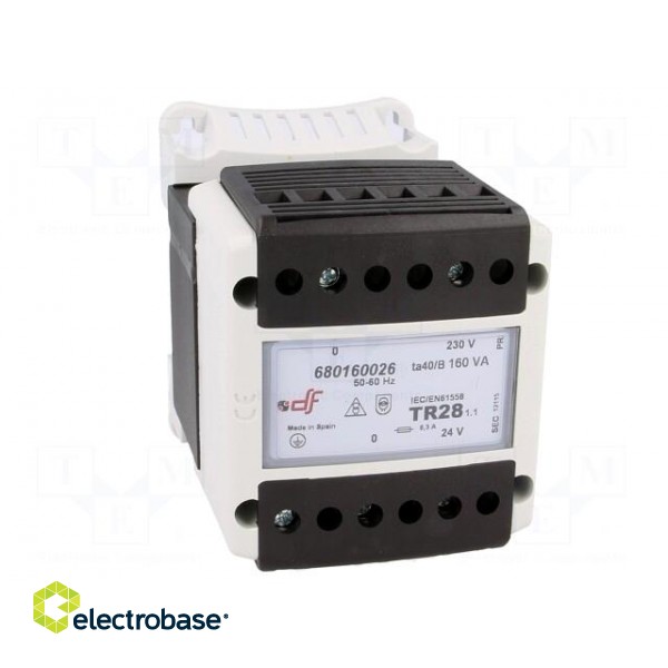 Transformer: mains | 160VA | 230VAC | 24V | IP20 | Mounting: DIN | 2.4kg image 9