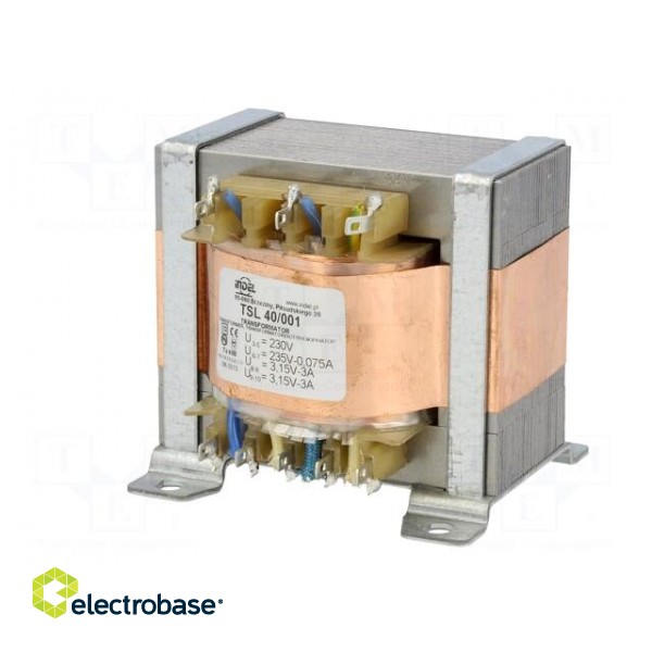 Transformer: mains | 230VAC | 235V | 3.15V | 3.15V | 0.075A | 3A | 3A image 3