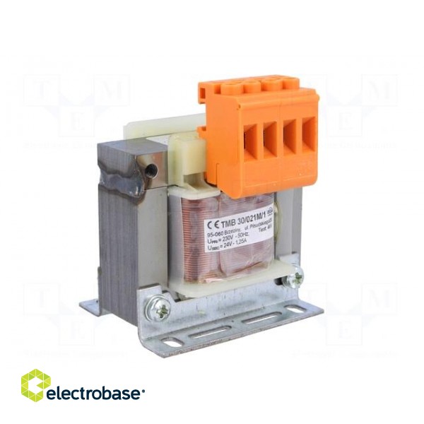 Transformer: mains | 30VA | 230VAC | 24V | Leads: terminal block | IP00 image 2