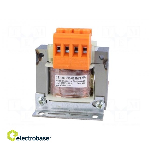 Transformer: mains | 30VA | 230VAC | 24V | Leads: terminal block | IP00 image 3