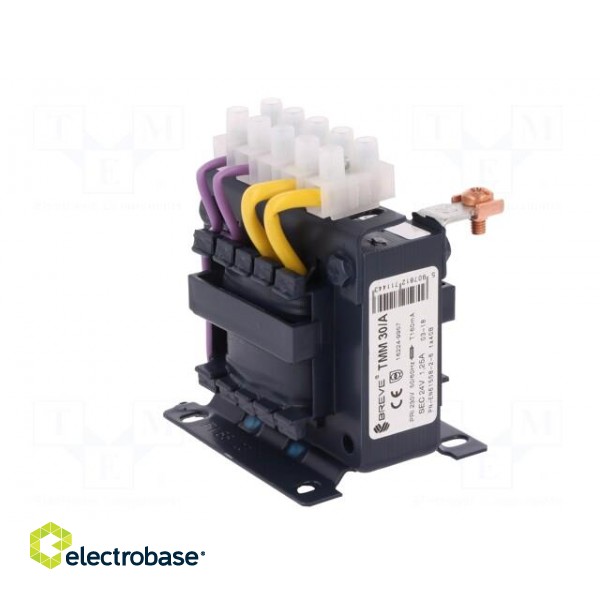 Transformer: mains | 30VA | 230VAC | 24V | Leads: terminal block | 0.8kg фото 4