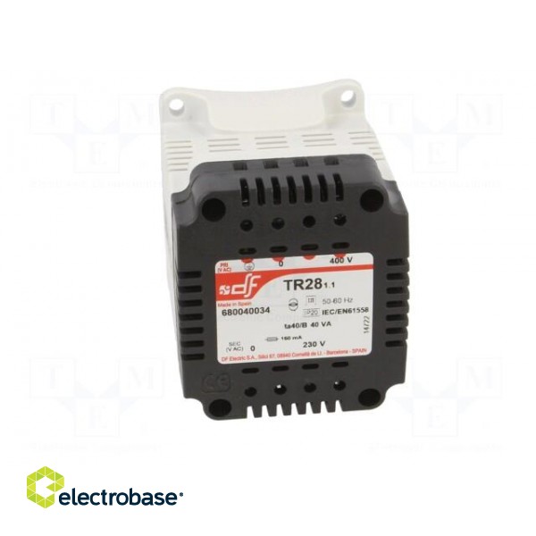 Transformer: mains | 40VA | 400VAC | 230V | Leads: terminal block | IP20 фото 9