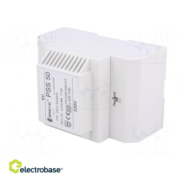 Transformer: mains | 50VA | 230VAC | 6V | Leads: terminal block | IP30 image 2