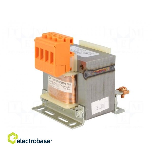 Transformer: mains | 50VA | 400VAC | 230V | Leads: terminal block | IP00 image 4