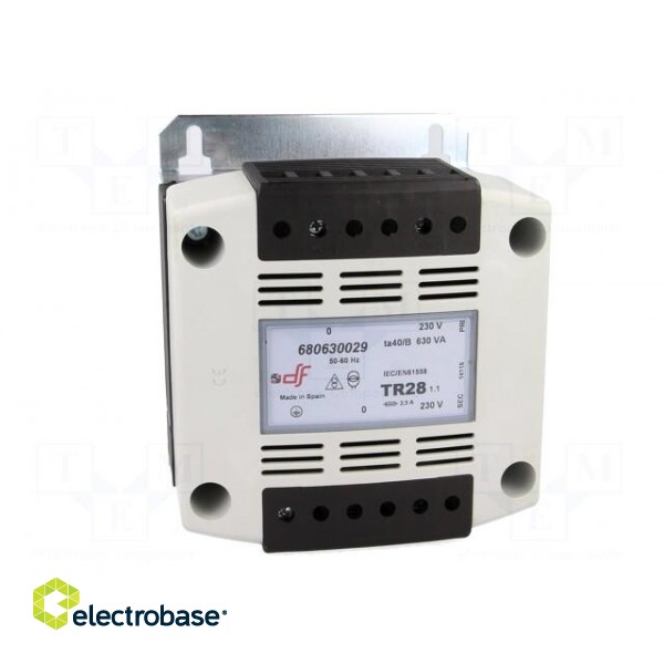 Transformer: mains | 630VA | 230VAC | 230V | IP20 | Mounting: DIN | 7.6kg image 9