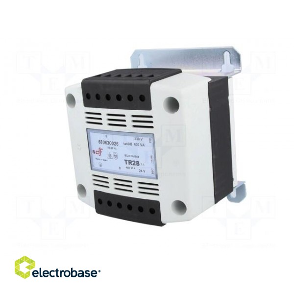 Transformer: mains | 630VA | 230VAC | 24V | IP20 | Mounting: DIN | 7.6kg image 2