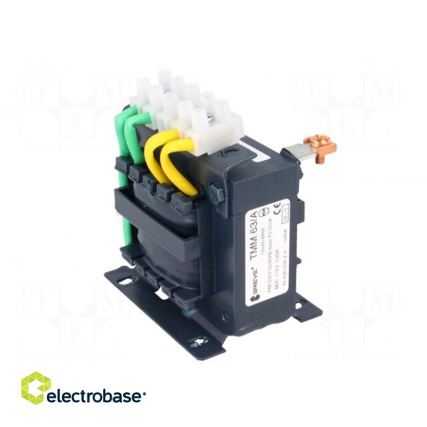 Transformer: mains | 63VA | 230VAC | 110V | Leads: terminal block | IP00 image 4