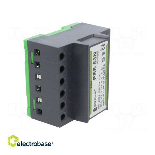 Transformer: mains | 63VA | 230VAC | 12V | IP30 | Mounting: DIN image 8